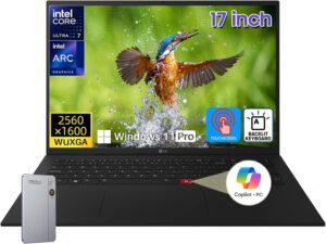 71MrS5RdW8L._AC_SL1500_.jpg LG Gram 17" Touchscreen Laptop Copilot+ PC, Windows 11 Pro, 32GB DDR5, 1TB SSD, Intel Core Ultra 7 258V, 17 inch WQXGA Anti-Glare Touch Screen, Wi-Fi 7, Dolby Atmos, Backlit Keyboard, w/Accessories